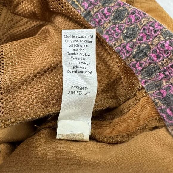 Athleta Women's Size 4 Pleated Corduroy A-Line Flare Mini Skirt Rust Brown - Picture 8 of 11